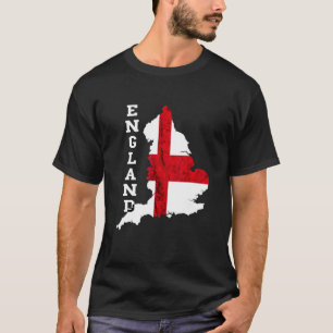 England Map St George's Cross English Flag English T-shirt
