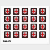 England Metallic Emblem Vierkante Sticker (Vel)