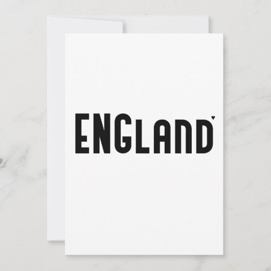 England - minimalistic typography card kaart (Voorkant)