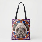 England Pug over de Canvas tas (Voorkant)