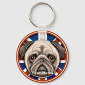 England Pug Sleutelhanger (Voorkant)