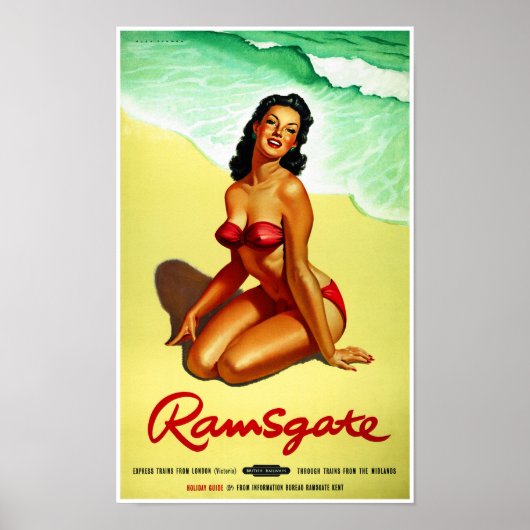 England Ramsgate Restored Vintage Travel Poster (Voorkant)