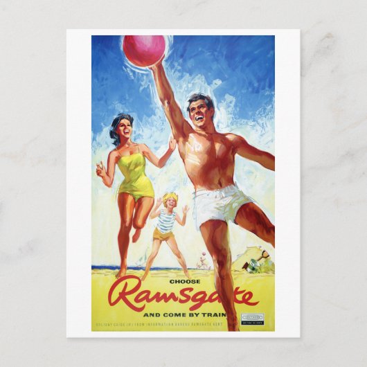 England Ramsgate Restored Vintage Travel Poster Briefkaart (Voorkant)