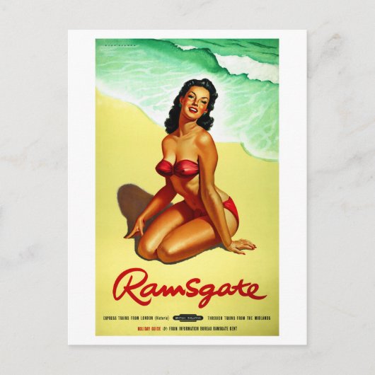 England Ramsgate Restored Vintage Travel Poster Briefkaart (Voorkant)