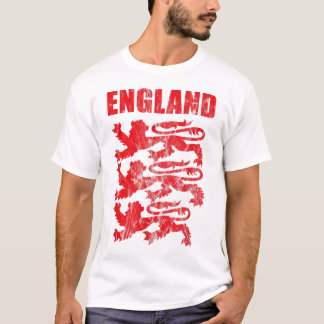 England Red Lion Outfit Gift Soccer Player Jersey T-shirt