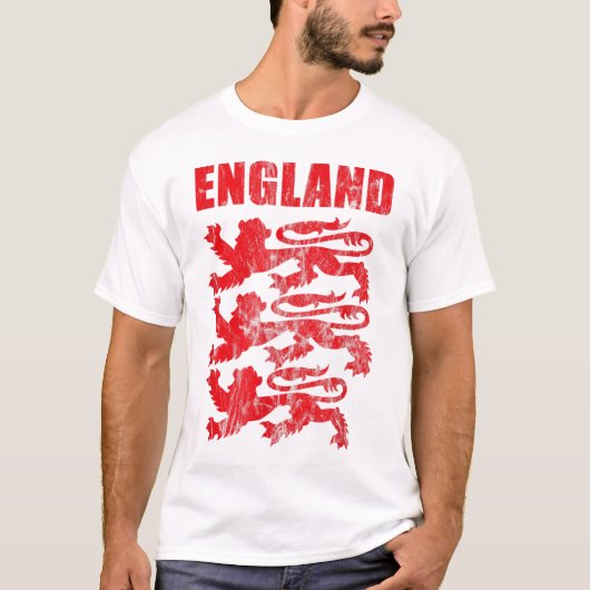 England Red Lion Outfit Gift Soccer Player Jersey T-shirt (Voorkant)