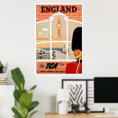 England Retro Travel Poster (Thuiskantoor)