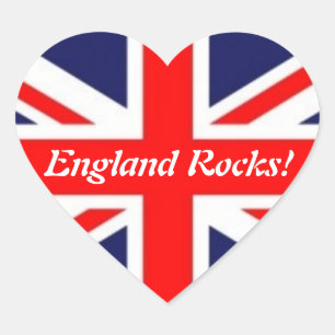 England Rocks! - Union Jack Flag Hart Sticker