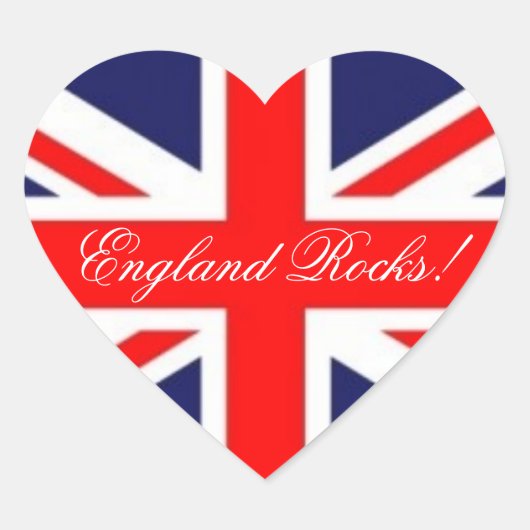 England Rocks-Union Jack Flag Hart Sticker (Voorkant)