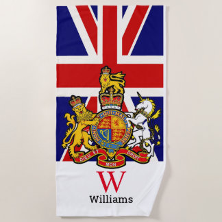 England Royal Crest Monogram Beach Towel Strandlaken