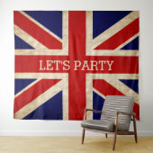England Rustic Flag LETS PARTY BACKDROP Wandkleed (In Situ (horizontaal))
