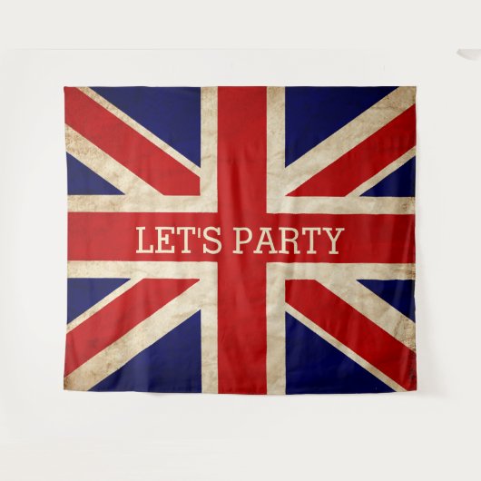 England Rustic Flag LETS PARTY BACKDROP Wandkleed (Voorkant (horizontaal))