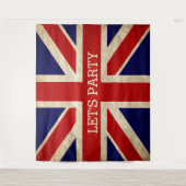 England Rustic Flag LETS PARTY BACKDROP Wandkleed (Voorkant)