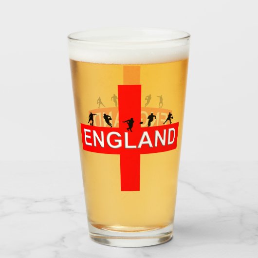 England Saint George Rugby Male Silhouettes Glas (Voorkant gevuld)