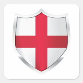 England Silver Shield Flag Vierkante Sticker