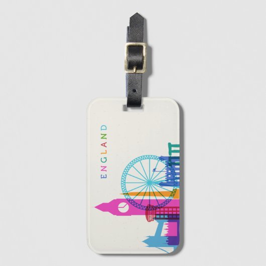 England Skyline Bagagelabel (Voorkant (verticaal))