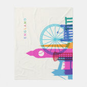 England Skyline Fleece Deken (Voorkant)