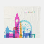 England Skyline Fleece Deken (Voorkant (Horizontaal))