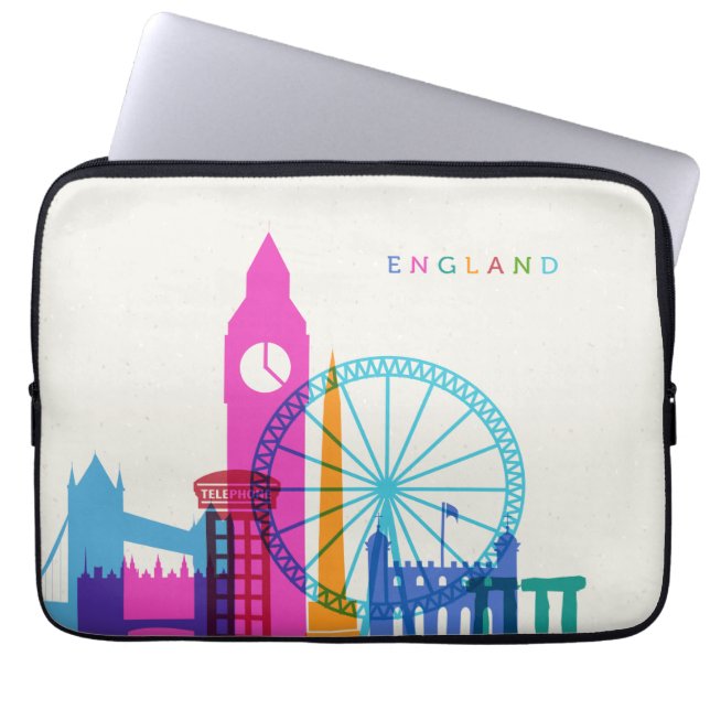 England Skyline Laptop Sleeve (Voorkant)