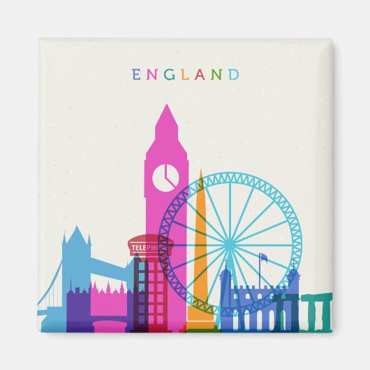 England Skyline Magneet (Voorkant)