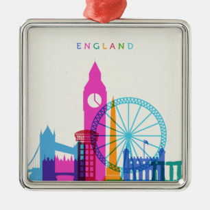 England Skyline Metalen Ornament