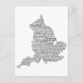 England Slang British Word Art Map Briefkaart (Voorkant)