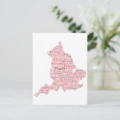 England Slang British Word Art Map Briefkaart (Staand voorkant)