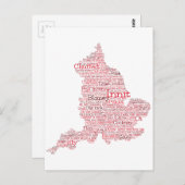 England Slang British Word Art Map Briefkaart (Voorkant / Achterkant)
