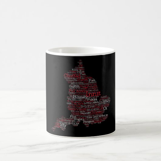 England Slang British Word Art Map Koffiemok (Center)