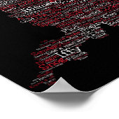 England Slang British Word Art Map Poster (Hoek)