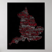 England Slang British Word Art Map Poster (Voorkant)