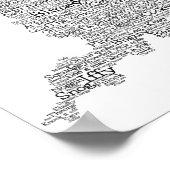 England Slang British Word Art Map Poster (Hoek)