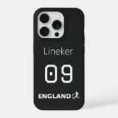 England Soccer Black White Case Custom Name iPhone Hoesje (Achterkant)
