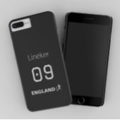 England Soccer Black White Case Custom Name iPhone Hoesje