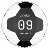 England Soccer Black White Custom Name Number Voetbal (Voorkant)