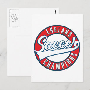 England Soccer Champions logo Briefkaart