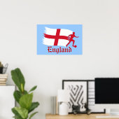 England Soccer Flag Poster (Thuiskantoor)