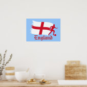 England Soccer Flag Poster (Keuken)
