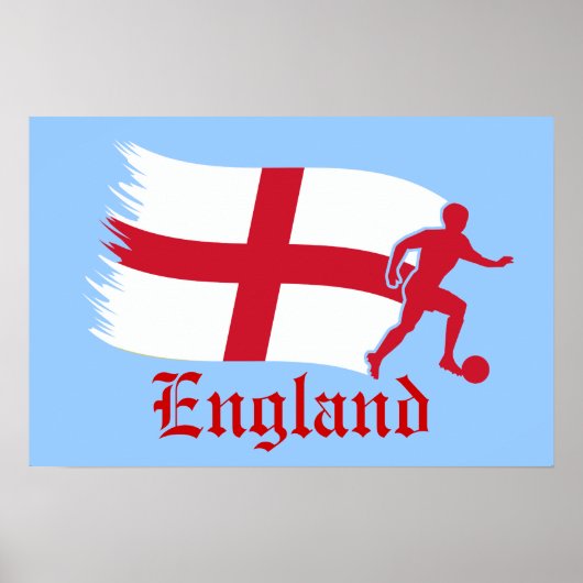 England Soccer Flag Poster (Voorkant)