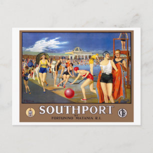 England Southport Rested Vintage Travel Poster Briefkaart