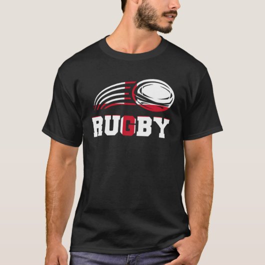 England Sport Rugby Athlete Rugby Player Graphic E T-shirt (Voorkant)