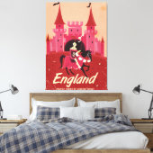 England St. George vintage-poster Canvas Afdruk (Insitu (Slaapkamer))