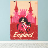 England St. George vintage-poster Canvas Afdruk (Insitu (Houten vloer))