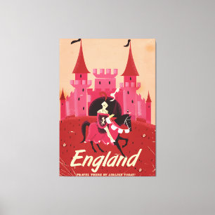 England St. George vintage-poster Canvas Afdruk
