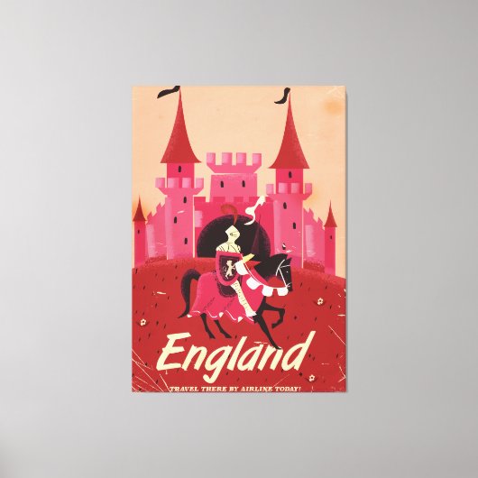 England St. George vintage-poster Canvas Afdruk (Voorkant)