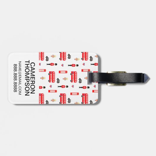 England Symbols Patroon Bagagelabel (Achterkant horizontaal)
