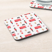 England Symbols Patroon Bier Onderzetter (Linkerzijde)