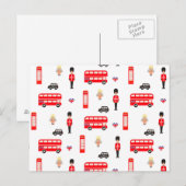 England Symbols Patroon Briefkaart (Voorkant / Achterkant)