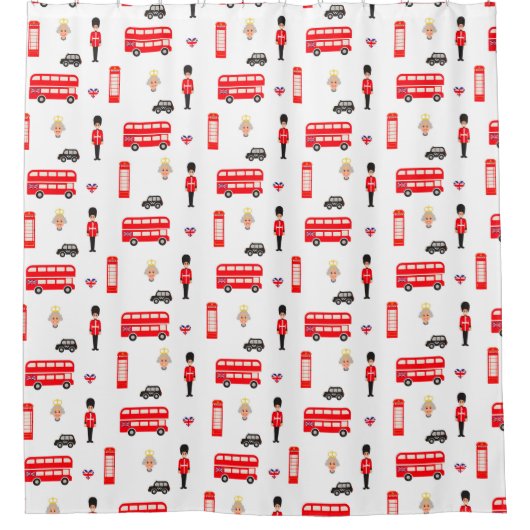 England Symbols Patroon Douchegordijn (Voorkant)