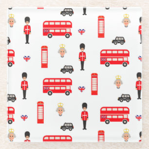 England Symbols Patroon Glazen Onderzetter